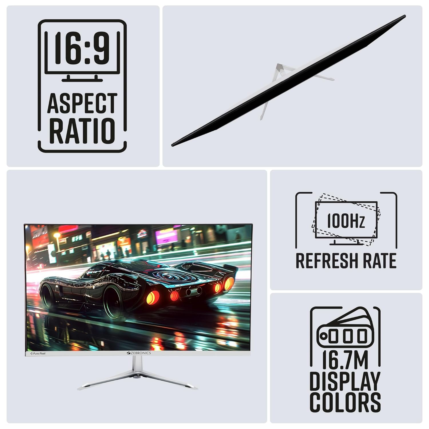 ZEBRONICS A24FHD LED Monitor, 24 inch - Image 3