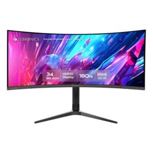 Zebronics PA234 34 Inch 1500R Curved Ultrawide Gaming Monitor, UWQHD 3440x1440,
