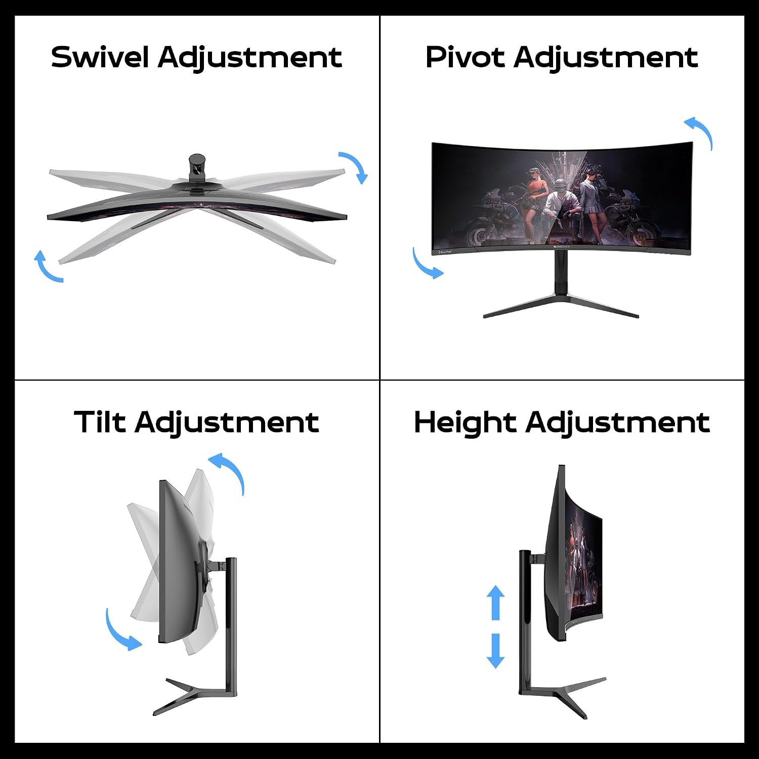 Zebronics PA234 34 Inch 1500R Curved Ultrawide Gaming Monitor, UWQHD 3440x1440, - Image 5