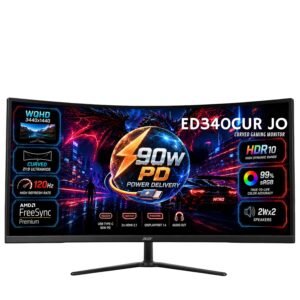 Acer Nitro ED340CUR J0 34-inch UWQHD Curved Gaming Monitor | 3440x1440 | 120Hz | 1ms VRB | 1500R | USB-C 90W PD | AMD FreeSync Premium | HDR10 | 99% sRGB | 2X HDMI 2.1 | DP 1.4 | 2Wx2 Speakers