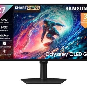 Samsung 27" Odyssey QD-OLED G6 Gaming Monitor(Smartchoice) | QHD 2560 x 1440| 240 Hz| 0.03ms | Ergonomic Stand | Pantone Validated| Glarefree |...
