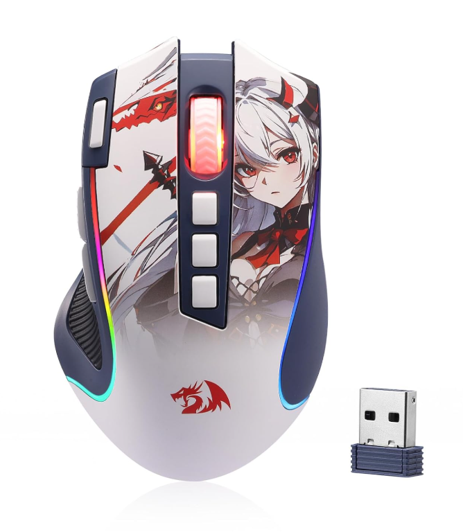 Redragon M612AK PRO RGB Gaming Mouse, 8000 DPI Wired/Wireless Optical Mouse
